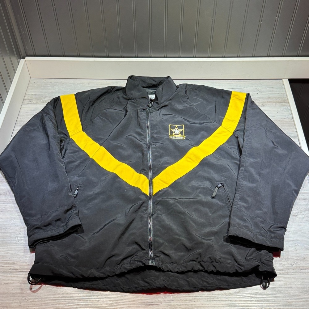 US Army APFU P/T Jacket - Black & Gold - Large Regular - Nylon 8415-01-623-8632
